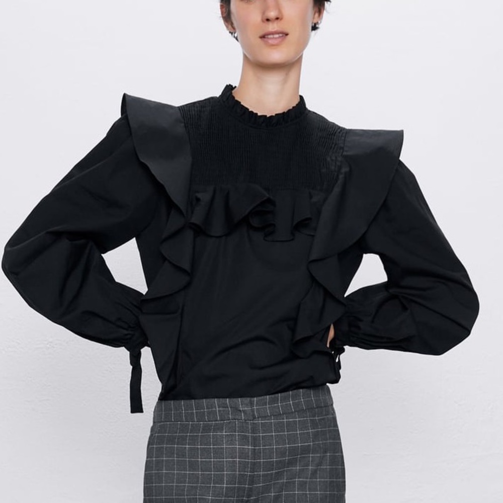 Zara ruffle shirt